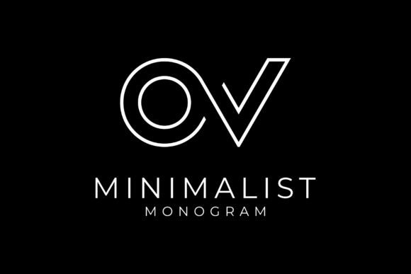 Download Letter O V Minimalist Monogram Logo - Minimalist monogram Collection