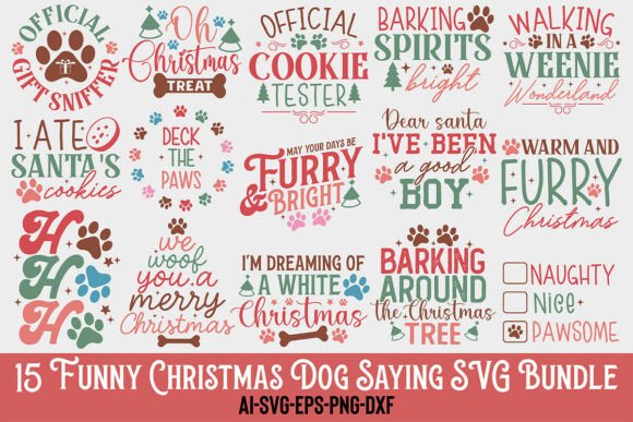 Download Funny Christmas Dog Saying SVG Bundle - Premium Bundle