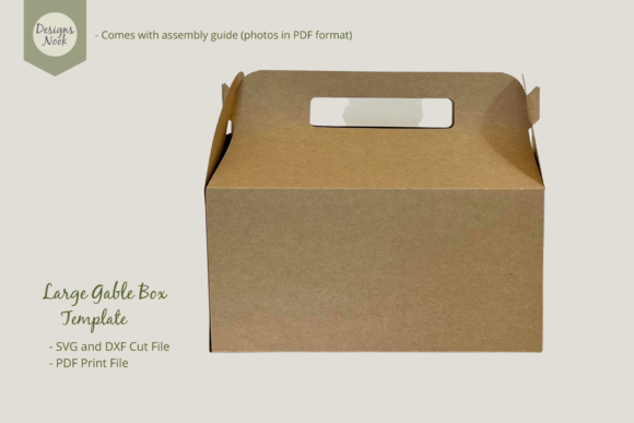 Download Large Gable Box Template - SVG DXF PDF - Pdf Collection