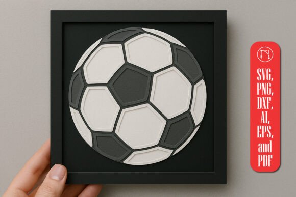 Download Layered Papercut Football SVG Cut File - Football svg cut file Collection