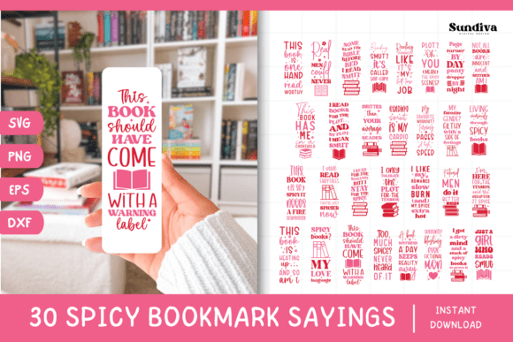 Download 30 Spicy Bookmark Saying SVG Bundle - Saying svg Collection
